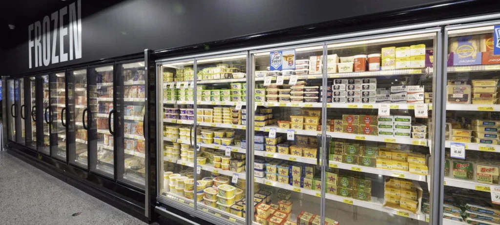 Supermarket commercial display fridge freezers with glass doors in Cape Town