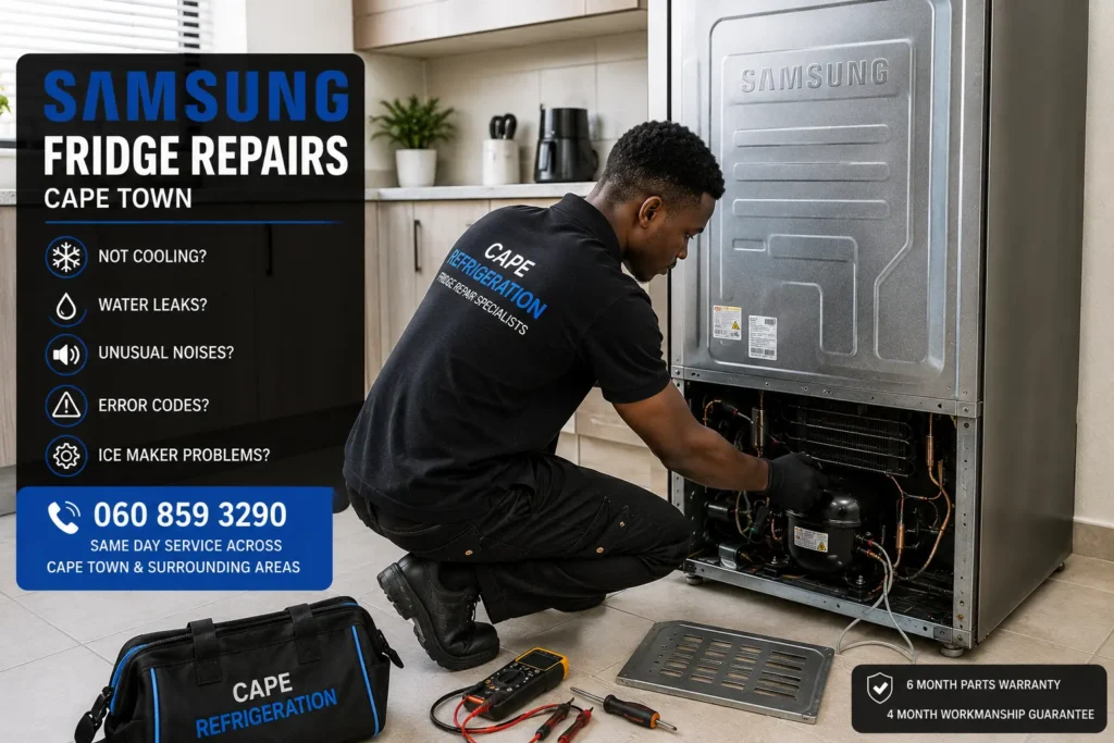 Fridge repair expert at work