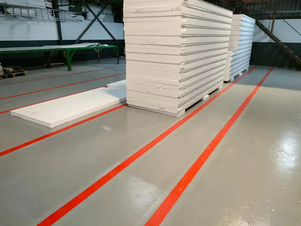 Cold-room insulated panels stacked for installation in South Africa