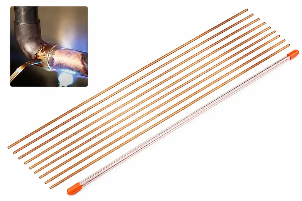 Copper brazing rods used to join refrigeration pipewor