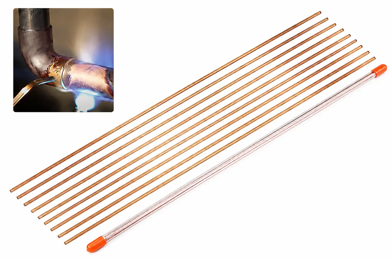 Copper brazing rods used to join refrigeration pipewor